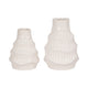 Decorative Vase | Wavy Shape & Rippled Texture | White Ceramic | 8"