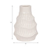 Decorative Vase | Wavy Shape & Rippled Texture | White Ceramic | 8"