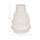 Decorative Vase | Wavy Shape & Rippled Texture | White Ceramic | 8"