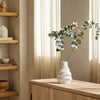 Decorative Flower Vase | 6" Ceramic Wavy Design | Glossy White