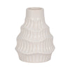 Decorative Flower Vase | 6" Ceramic Wavy Design | Glossy White