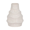 Decorative Flower Vase | 6" Ceramic Wavy Design | Glossy White