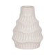 Decorative Flower Vase | 6" Ceramic Wavy Design | Glossy White