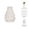 Decorative Flower Vase | 6" Ceramic Wavy Design | Glossy White