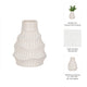 Decorative Flower Vase | 6" Ceramic Wavy Design | Glossy White
