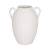 Antique Style Amphora Jug Vase with 2 Handles | 10" White Ceramic