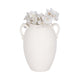 Antique Style Amphora Jug Vase with 2 Handles | 10" White Ceramic