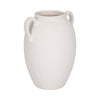 Antique Style Amphora Jug Vase with 2 Handles | 10" White Ceramic