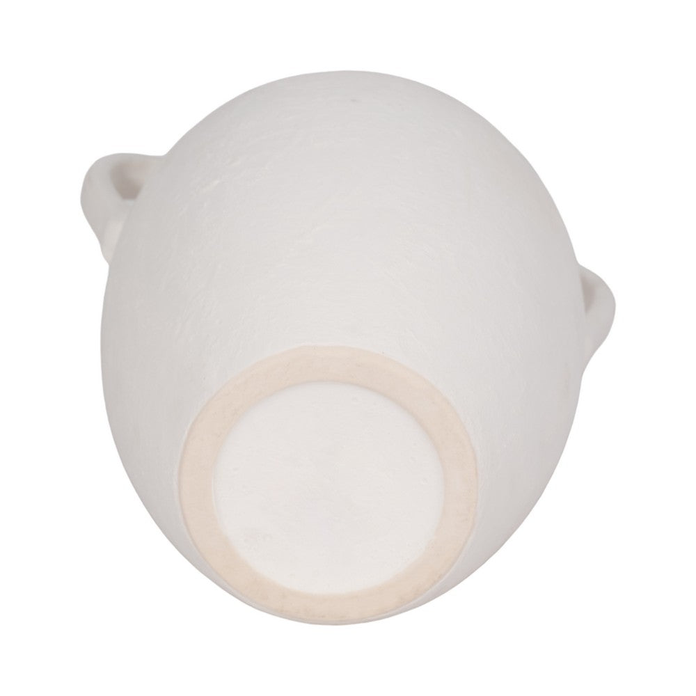 Antique Style Amphora Jug Vase with 2 Handles | 10" White Ceramic