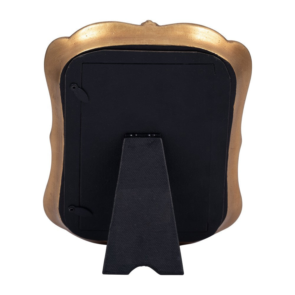 Vintage Photo Frame | Gold Polyresin & Glass | 7 x 8 Baroque Design SBH-19098