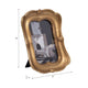 Vintage Photo Frame | Gold Polyresin & Glass | 7 x 8 Baroque Design