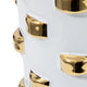 Decorative Flower Vase | 15" White Ceramic | 3D Raised Gold Accent