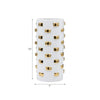 Decorative Flower Vase | 15" White Ceramic | 3D Raised Gold Accent