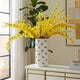 Decorative Flower Vase | 15" White Ceramic | 3D Raised Gold Accent