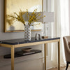 Decorative Flower Vase | 15" White Ceramic | 3D Raised Gold Accent