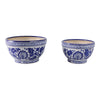 Classic Decorative Bowl Planter Set of 2 | Blue White Chinoiserie Ceramic