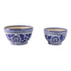 Classic Decorative Bowl Planter Set of 2 | Blue White Chinoiserie Ceramic