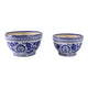 Classic Decorative Bowl Planter Set of 2 | Blue White Chinoiserie Ceramic