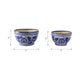 Classic Decorative Bowl Planter Set of 2 | Blue White Chinoiserie Ceramic