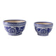 Classic Decorative Bowl Planter Set of 2 | Blue White Chinoiserie Ceramic