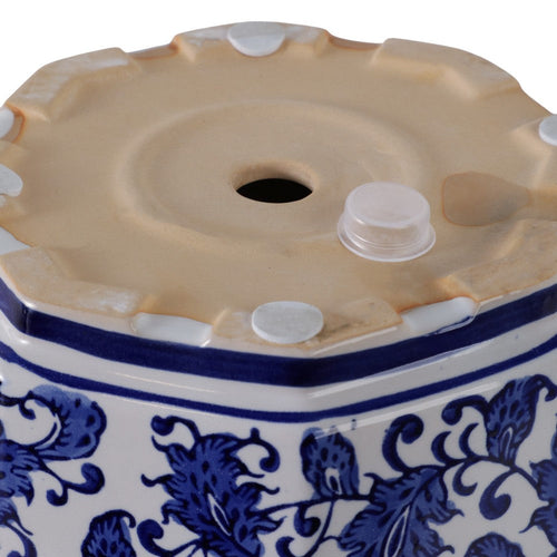 Traditional Decorative Planter Pot Set of 2 | Blue White Chinoiserie Design