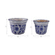Traditional Decorative Planter Pot Set of 2 | Blue White Chinoiserie Design