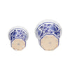 Classic Ceramic Pot Planters Set of 2 | Scalloped Rim Design | Blue & White