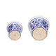 Classic Ceramic Pot Planters Set of 2 | Scalloped Rim Design | Blue & White