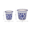Classic Ceramic Pot Planters Set of 2 | Scalloped Rim Design | Blue & White SBH-19141