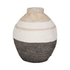 Decorative Flower Vase | Neutral White Gray & Tan Striped Pattern | 13"