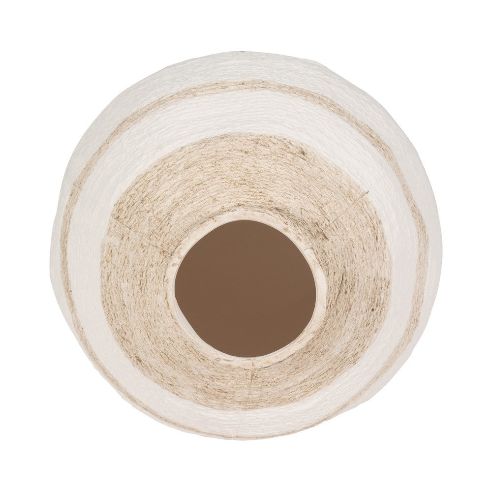 Decorative Flower Vase | Neutral White Gray & Tan Striped Pattern | 13"