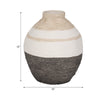 Decorative Flower Vase | Neutral White Gray & Tan Striped Pattern | 13"