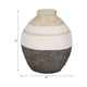 Decorative Flower Vase | Neutral White Gray & Tan Striped Pattern | 13"