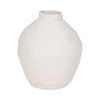 Decorative Flower Vase | Woven Textured Design | 12" White Ceramic