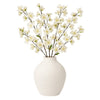 Decorative Flower Vase | Woven Textured Design | 12" White Ceramic