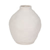 Decorative Flower Vase | Woven Textured Design | 12" White Ceramic