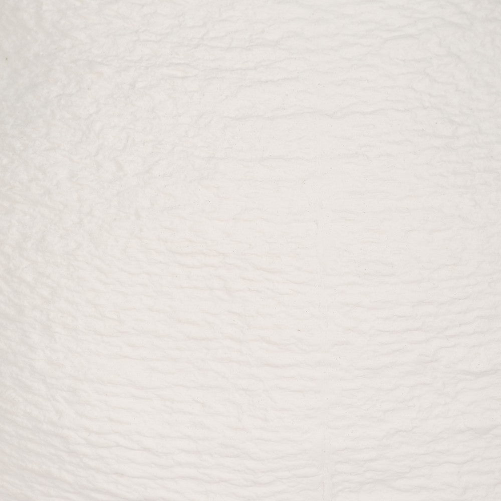 Decorative Flower Vase | Woven Textured Design | 12" White Ceramic