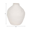 Decorative Flower Vase | Woven Textured Design | 12" White Ceramic