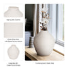 Decorative Flower Vase | Woven Textured Design | 12" White Ceramic