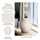 Decorative Flower Vase | Woven Textured Design | 12" White Ceramic