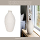 Decorative Flower Vase | Woven Textured Design | 12" White Ceramic