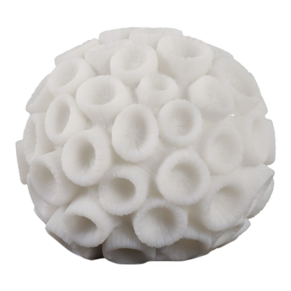 Coral Decorative Tabletop Accent | 6" Ivory Textured Polyresin Design