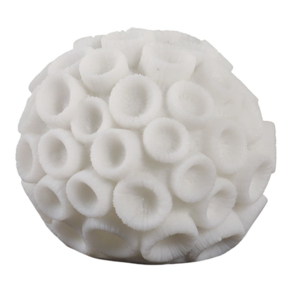 Coral Decorative Tabletop Accent | 6" Ivory Textured Polyresin Design