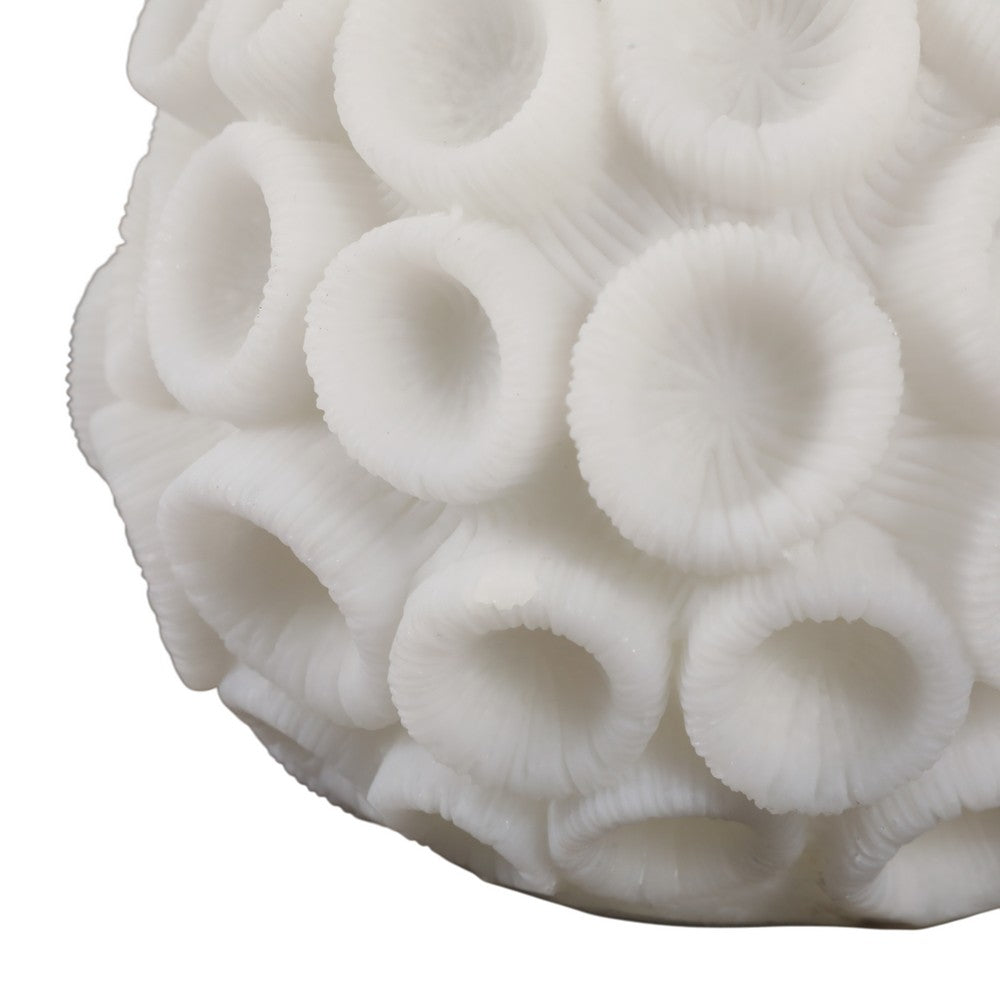 Coral Decorative Tabletop Accent | 6" Ivory Textured Polyresin Design