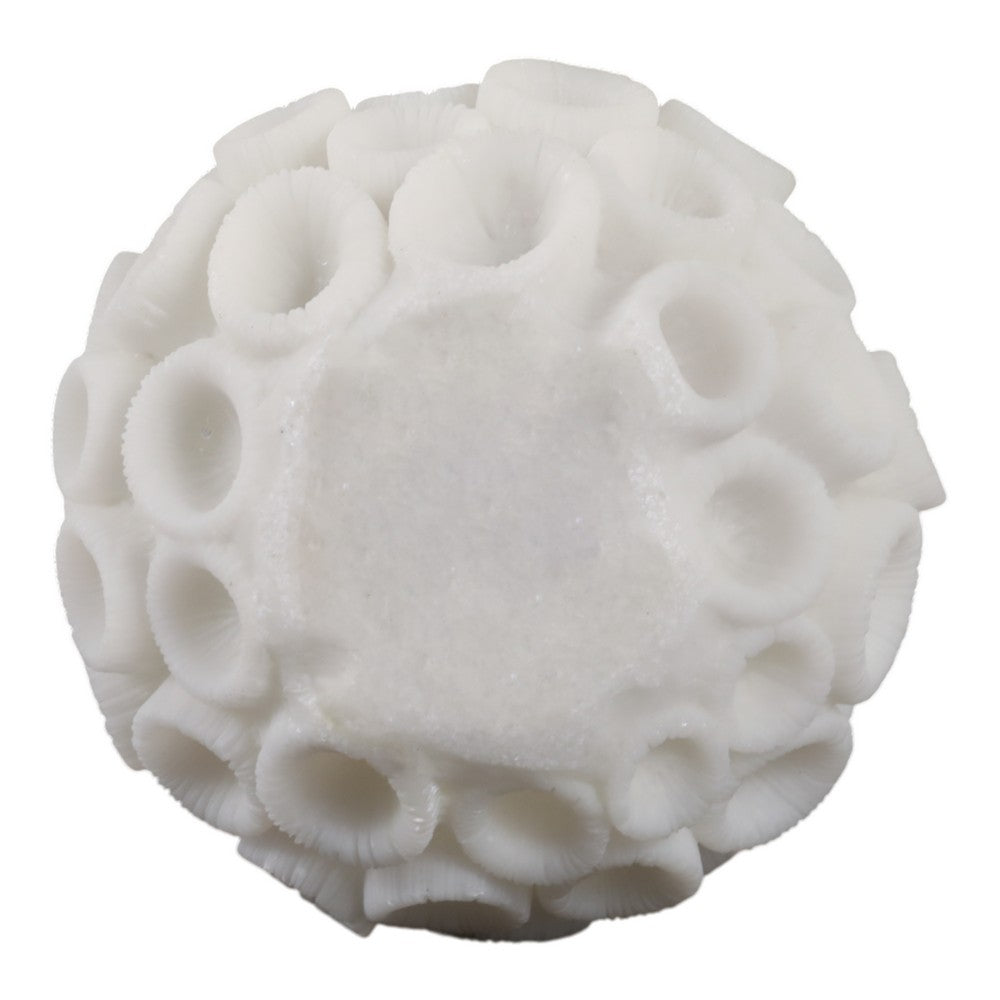 Coral Decorative Tabletop Accent | 6" Ivory Textured Polyresin Design