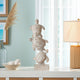 Stacked Turtle Home Decor Figurine | 16" | Distressed White Resin