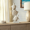 Stacked Turtle Home Decor Figurine | 16" | Distressed White Resin