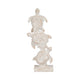 Stacked Turtle Home Decor Figurine | 16" | Distressed White Resin