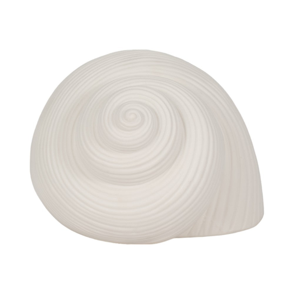 Decorative Bonnet 6" Seashell Figurine | Textured White Ceramic
