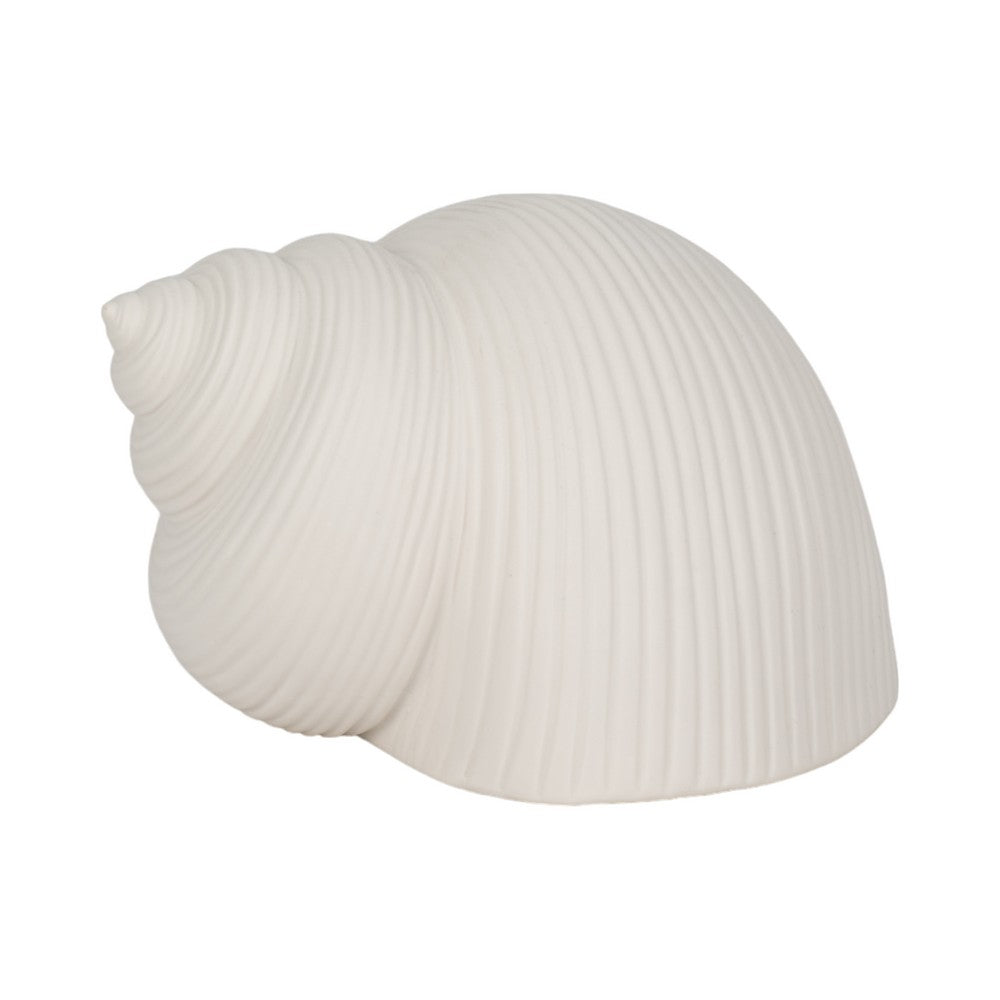 Decorative Bonnet 6" Seashell Figurine | Textured White Ceramic